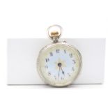 925 Solid Silver Ladies Decorative Pocket Watch