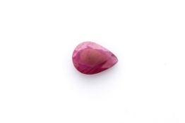 Loose Ruby, Weight- 0.78 Carat, Shape- Pear, Clarity- SI, Colour- Red, Includes AGI Insurance