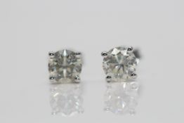 18ct White Gold Ladies Diamond Solitaire Earrings