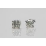 18ct White Gold Ladies Diamond Solitaire Earrings