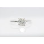 18ct White Gold Ladies Diamond Solitaire Ring, Weight- 1.25 Carat, Clarity- I2, Colour- G,