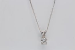 9Ct White Gold Chain And Diamond Pendent