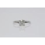 18CT White Gold Ladies Diamond Solitaire Ring, Set with one 1.04ct Brilliant cut diamond solitaire