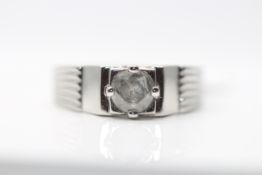 18ct White Gold Unisex Diamod Solitaire Ring, Set With One 0.86 Carat Single Diamod Solitaire,