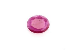 Loose Ruby, Weight- 0.81 Carat, Shape- Oval, Clarity- SI, Colour- Red, Includes AGI Insurance