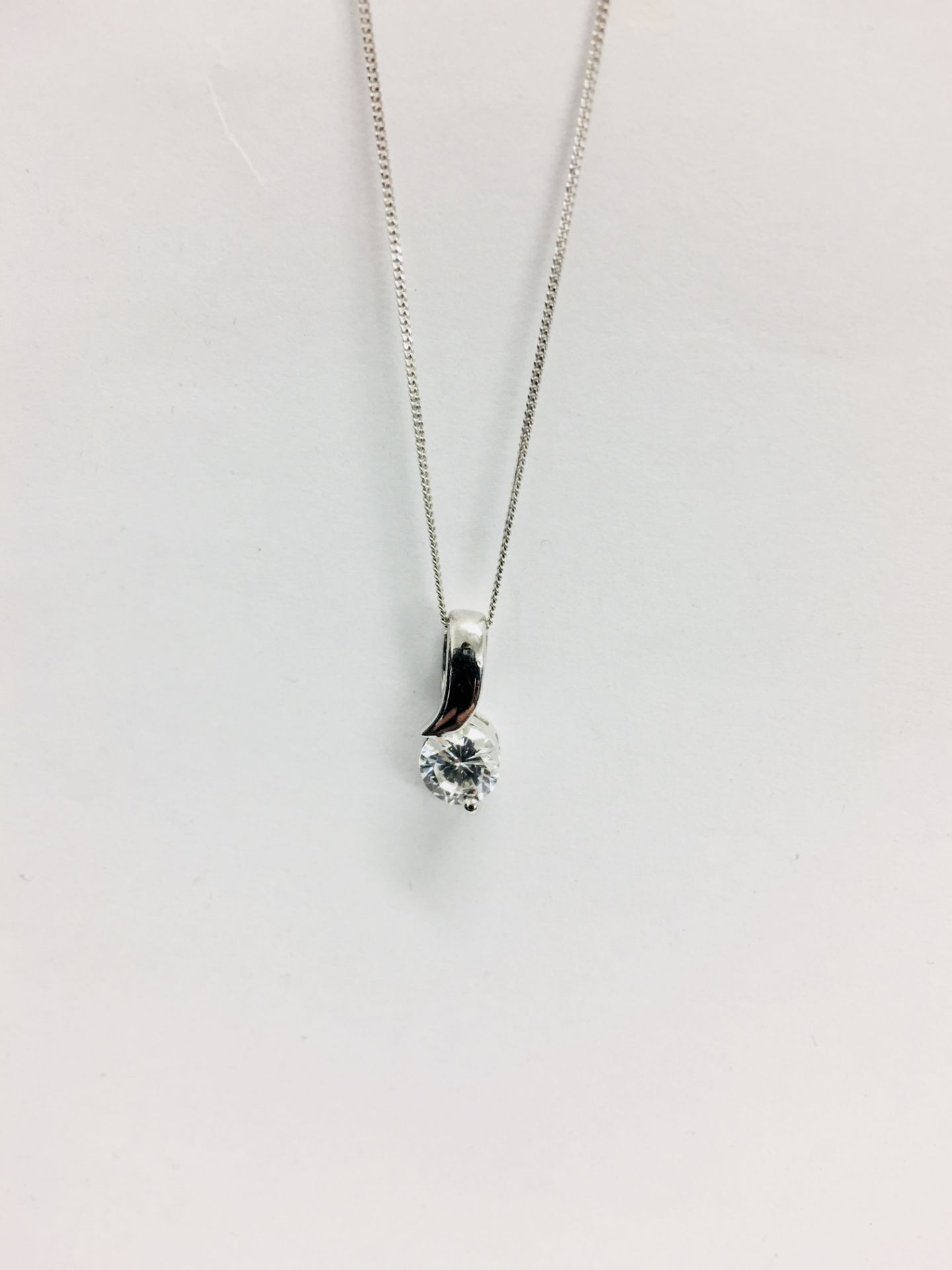 0.50ct diamond set pendant. Brilliant cut diamond, I colour and si1 clarity.2 claw setting.