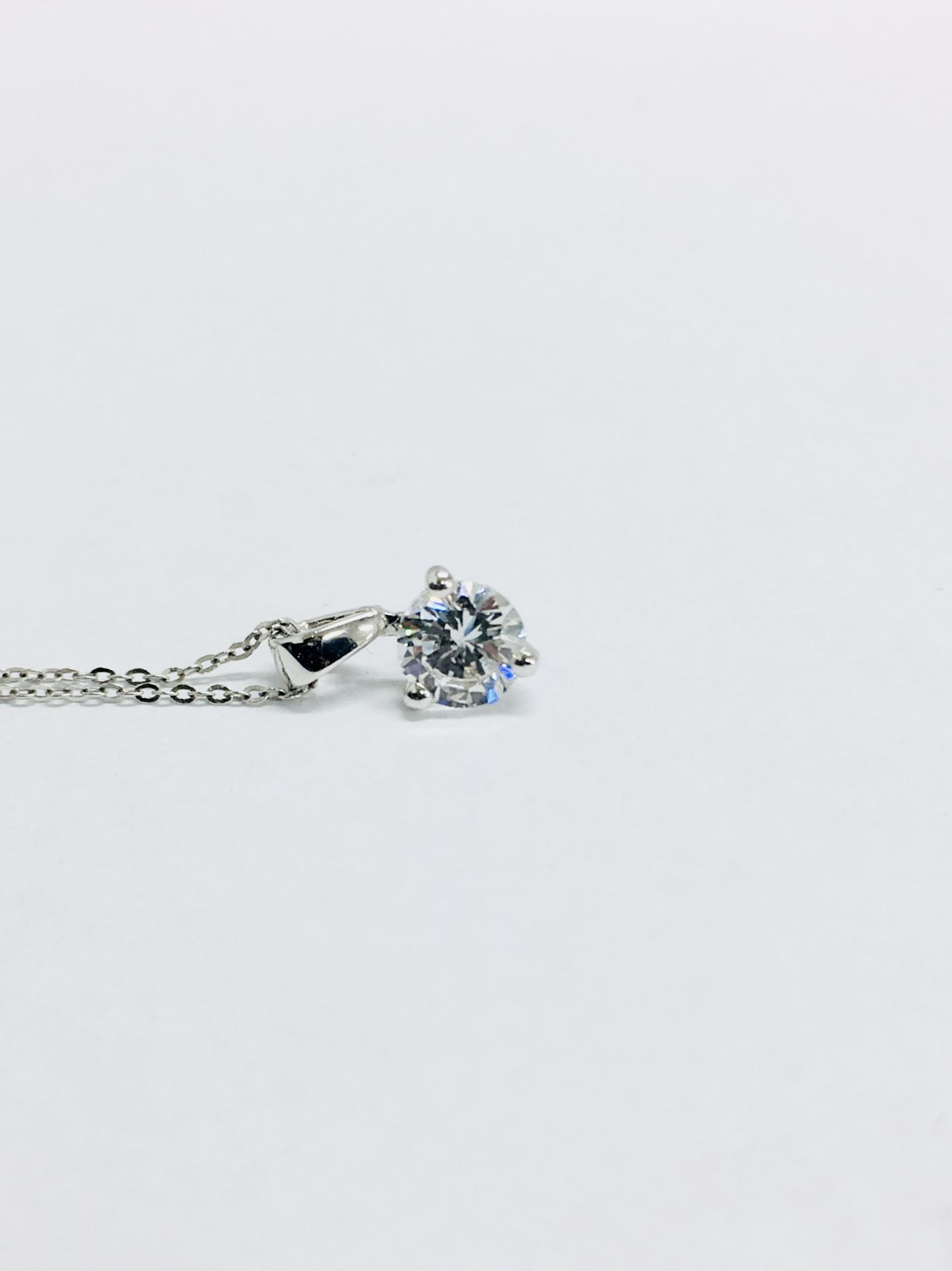 0.30ct diamond set pendant. Brilliant cut diamond, I colour and si3 clarity.3 claw setting.