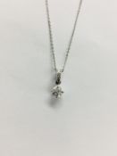 0.25ct diamond set pendant. Brilliant cut diamond, I colour and si3 clarity. The bale is set with