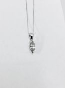 0.45ct diamond pendant with a marquise diamond. H colour and si1 clarity. 2 claw setting with