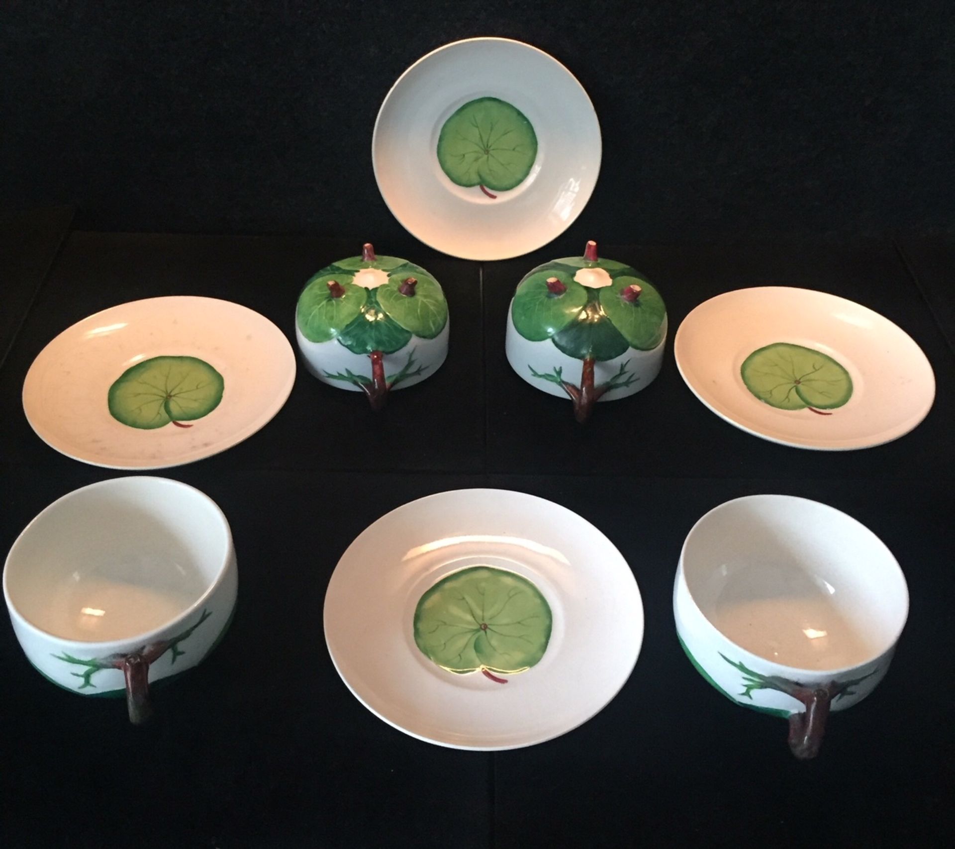 Rare Complete Minton Novelty Coconut and Mushroom Tea Service, Comprising 13 Pieces circa 1880 - Bild 2 aus 5