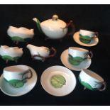 Rare Complete Minton Novelty Coconut and Mushroom Tea Service, Comprising 13 Pieces circa 1880