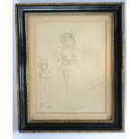 Framed and glazed Original ink drawing signed by Edwin Austen Abbey.