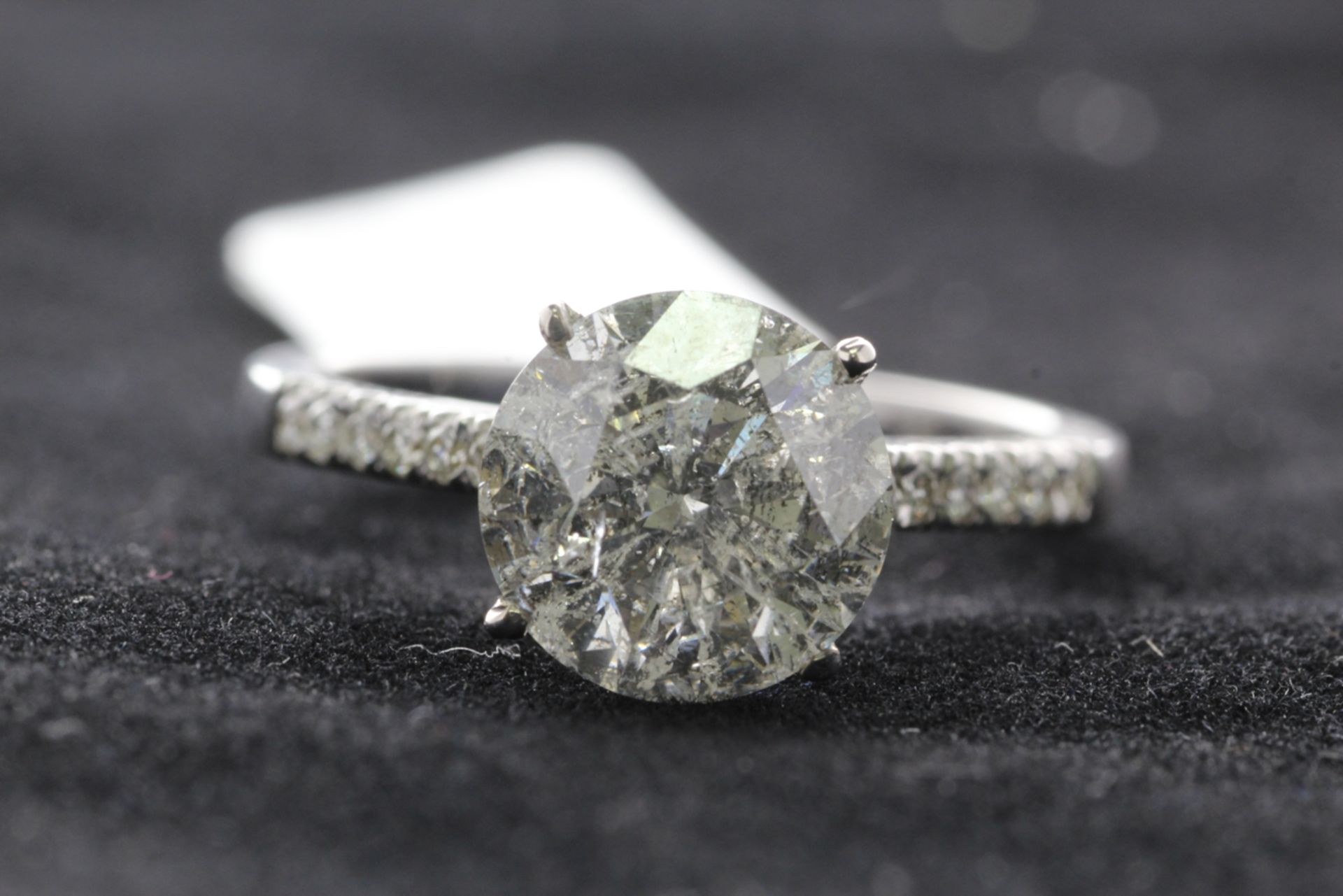 18ct White Gold Single Stone With Stone Set Shoulders Diamond Ring (2.71) 2.88 - Image 2 of 2