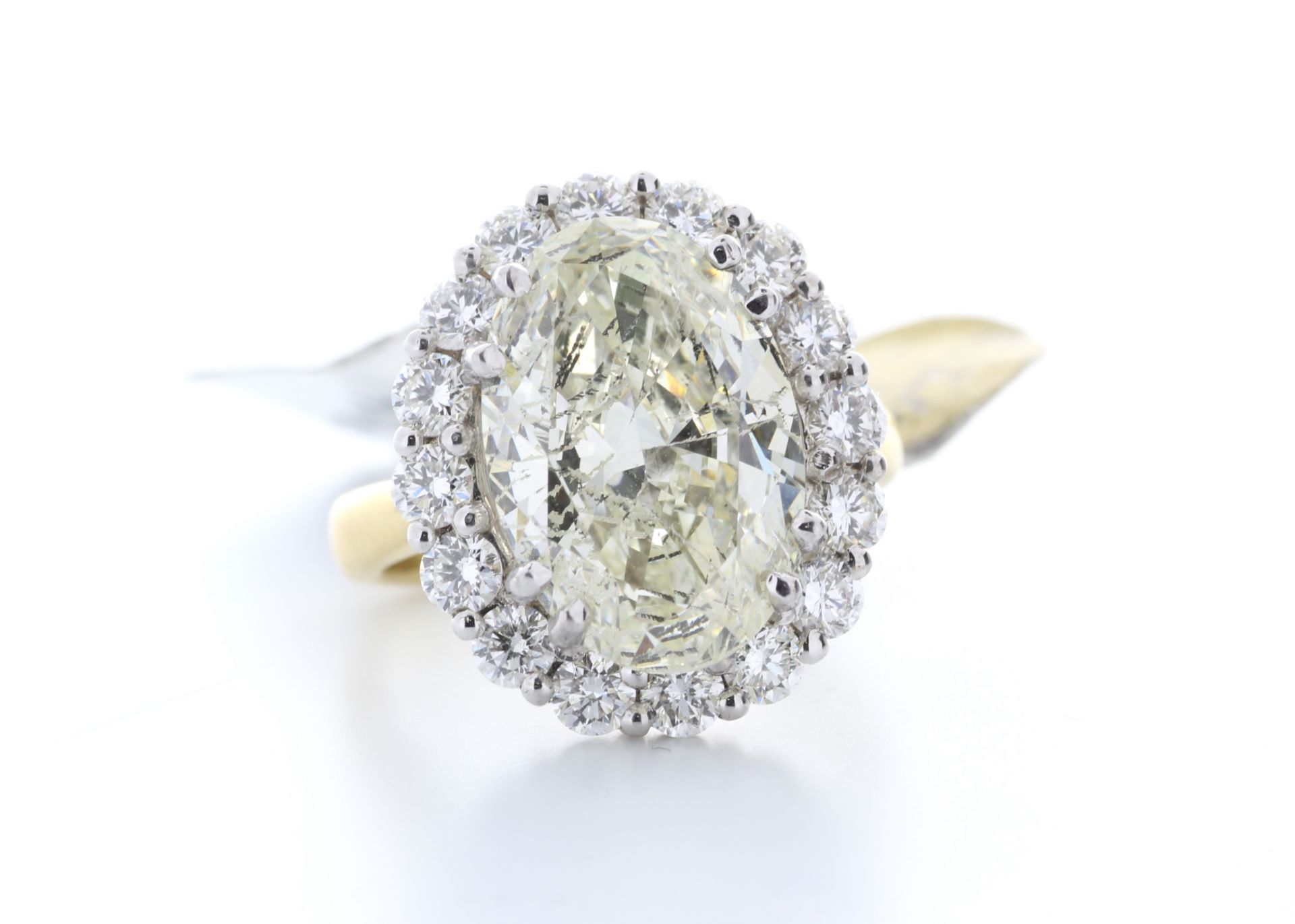 18ct Yellow Gold Single Stone With Halo Setting Ring (6.24 CENTRE STONE) - Image 2 of 2