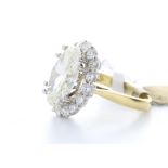 18ct Yellow Gold Single Stone With Halo Setting Ring (6.24 CENTRE STONE)