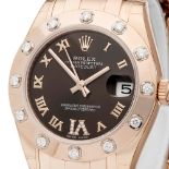 Rolex Pearlmaster Diamond Bezel 34mm 18k Rose Gold - 81315