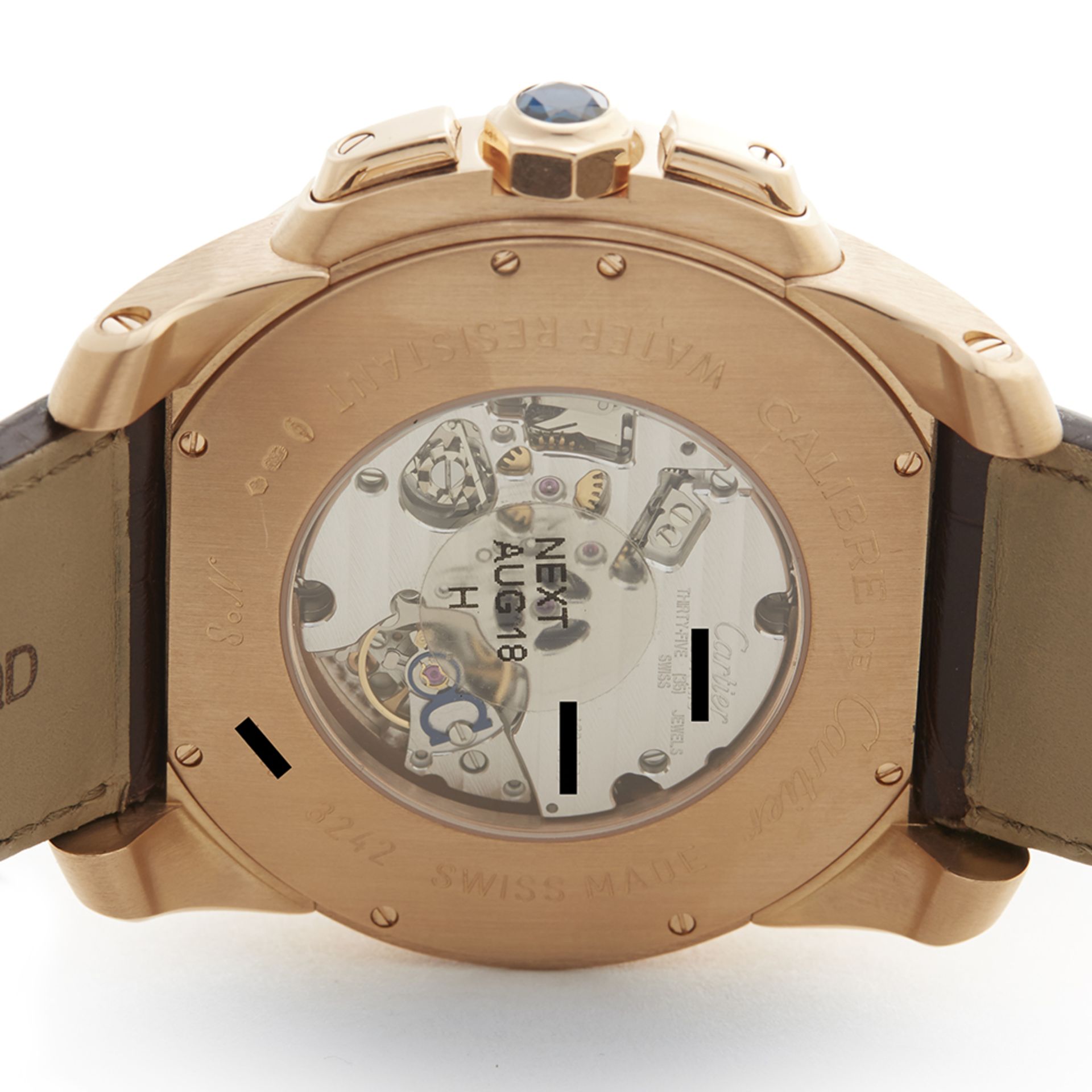 Cartier Calibre Central Chronograph 44mm 18K Rose Gold - 3242 or W7100004 - Image 8 of 9
