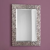(K31) 500x700mm Holly Pewter Bevelled Framed Mirror. Made from eco friendly recycled plastics