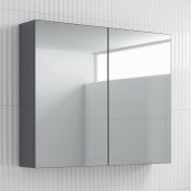 (K26) Harper Double Door Mirror Cabinet. Supplied fully assembled for your convenience Square design