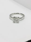 1.37ct Brilliant cut diamond solitaire ring,1.37ct diamond h colour i2 clarity (enhanced),platinum