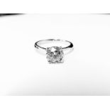 1.06ct diamond solitaire ring with a brilliant cut diamond. H colour and I1 clarity. Set in 18ct