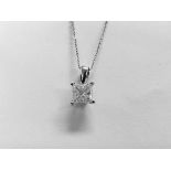 1ct diamond solitaire princess cut pendant ,1ct princess cut h colour i2 clarity (enhanced) 18ct