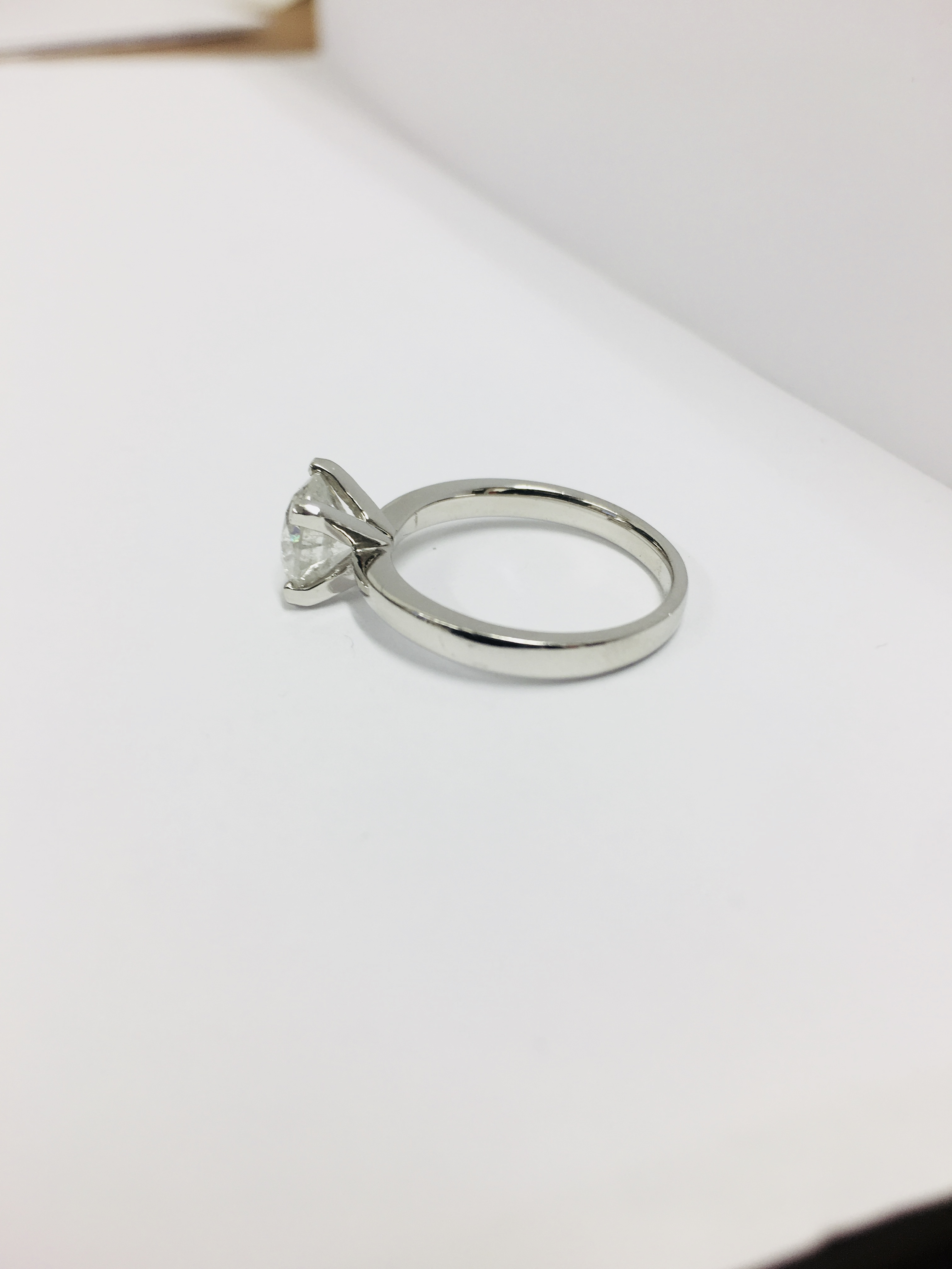 2.08ct diamond solitaire ring set in platinum. Brilliant cut diamond, I colour and I1 clarity. 4 - Image 4 of 6