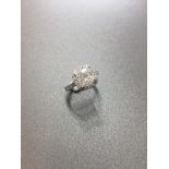 2.01ct diamond set solitaire with a cushion cut diamond, F colour i1 clarity. Set in platinum with a