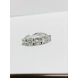 18ct diamond 2.10ct five stone ring ,3x0.50ct h i1 ,2x0.30ct hi1, 2.10ct total weight 4gms 18ct uk