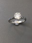 1.31ct diamond solitaire ring set in 18ct white gold. 4 claw setting. Colour and clarity. Ring