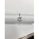1.02ct Princess cut natural diamond,h colour i2 clarity(clarity enhanced),platinum setting 3gms,uk