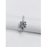 1ct Diamond solitaire ring,1ct h si2 clarity natural diamond ,18ct white gold diamond setting 2.9gms