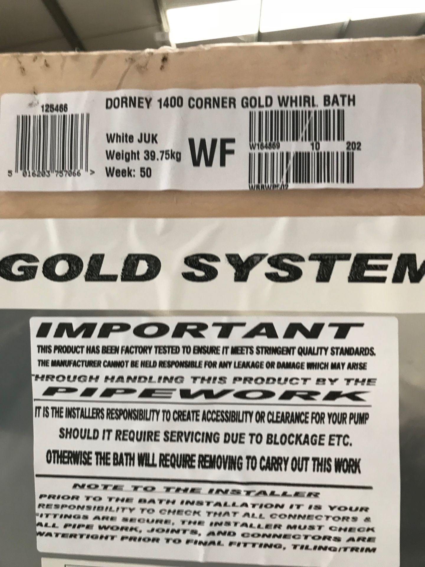 1 x OLNEY LUXURY CORNER BATH GOLD WHIRLPOOL - Image 17 of 21