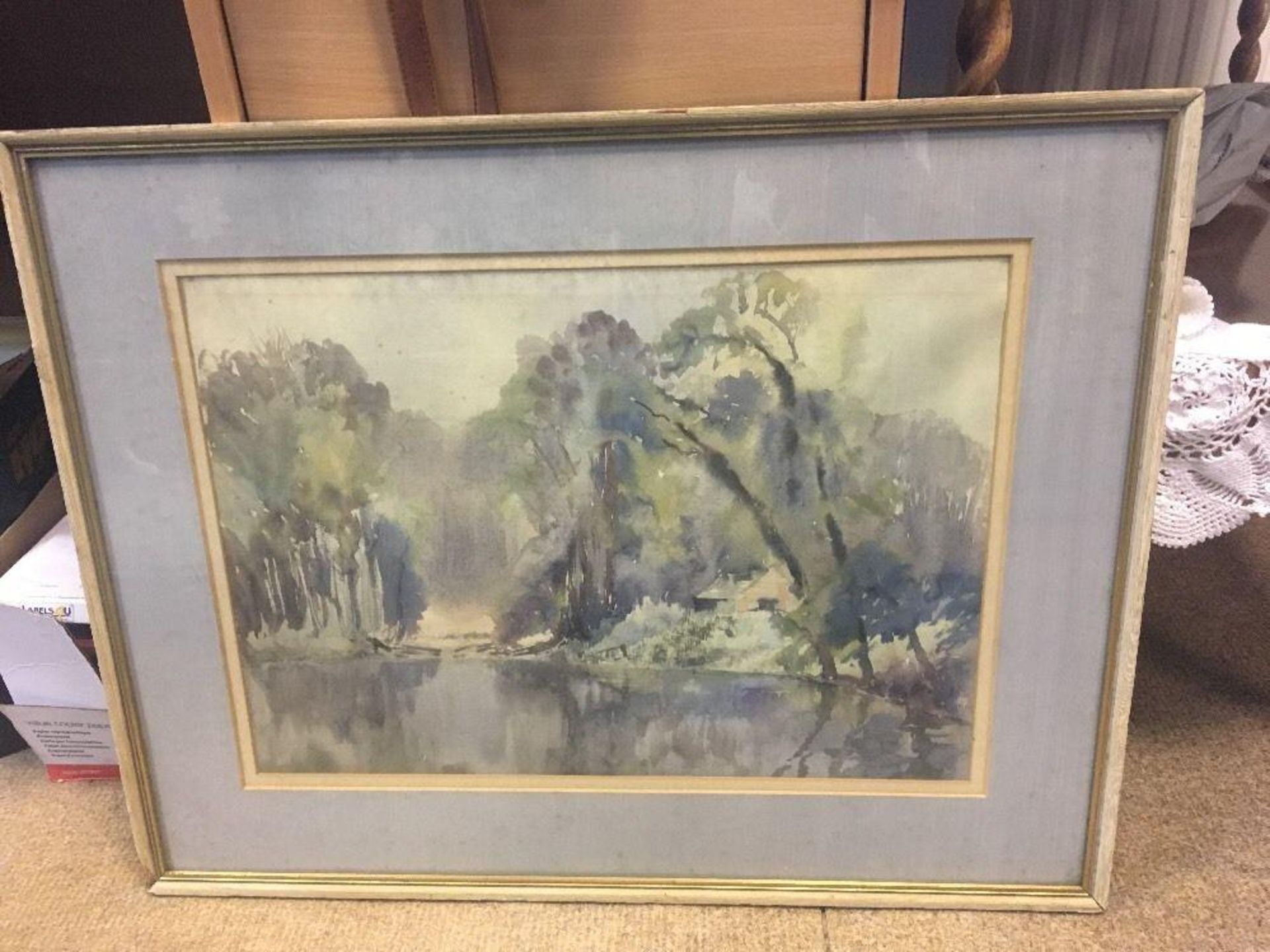 Large Fine Watercolour Painting - A SUFFOLK POND by Aline Gowen - Image 2 of 3