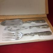 Art Nouveau Classic Continental Silver (Marked 800) Cake Serving Cutlery Set