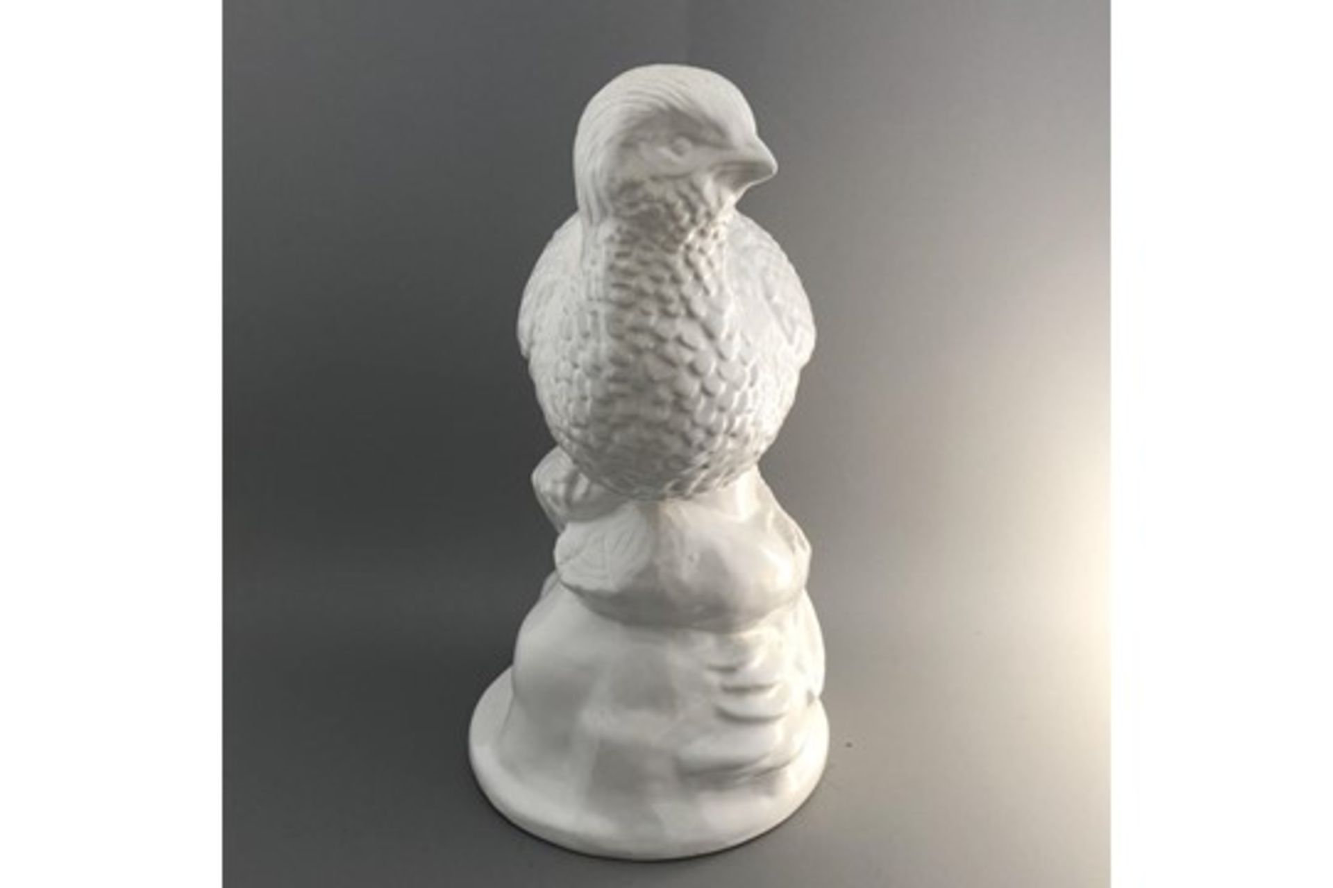 Large Vintage signed Tingewick Pottery Pheasant Bird Statue - White Glazed - Image 2 of 7