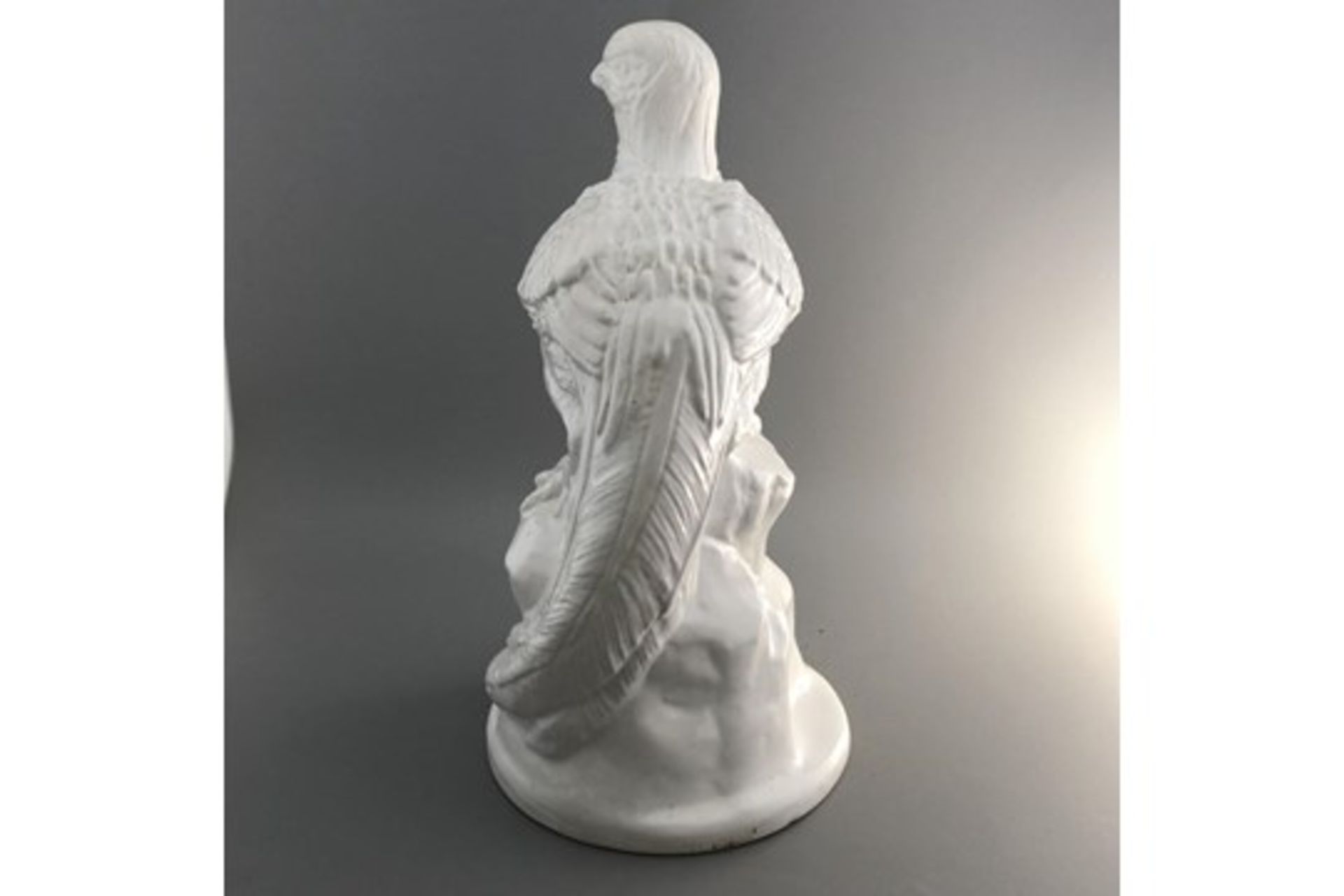 Large Vintage signed Tingewick Pottery Pheasant Bird Statue - White Glazed - Image 4 of 7