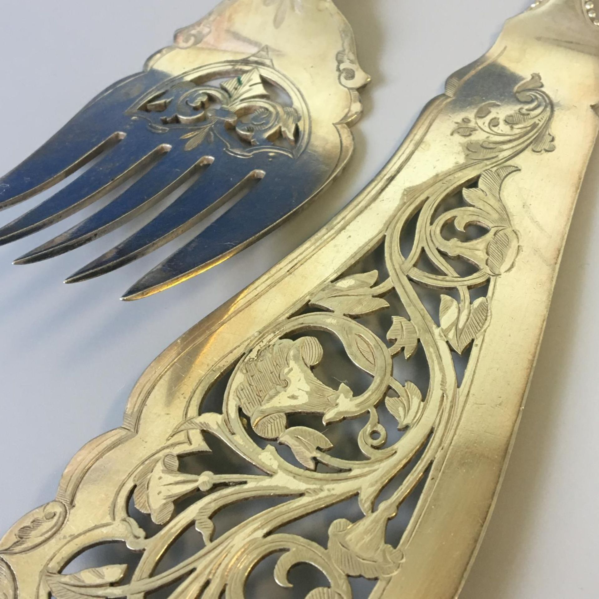Superb Art Nouveau Silver Plate Serving Cutlery - Roberts & Belk Sheffield c1880