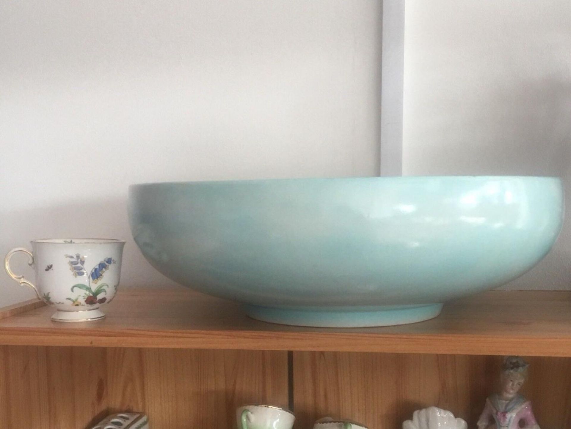 A very large Royal Doulton Duck Egg Blue / Turquoise Wash bowl Basin c.1930