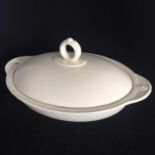 19th Century Wedgwood Cream Warming Dish Plate & Cover Meat Serving Platter