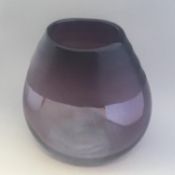 Vintage Mid Century Studio Amethyst Glass Vase Purple Unsigned Unknown Maker