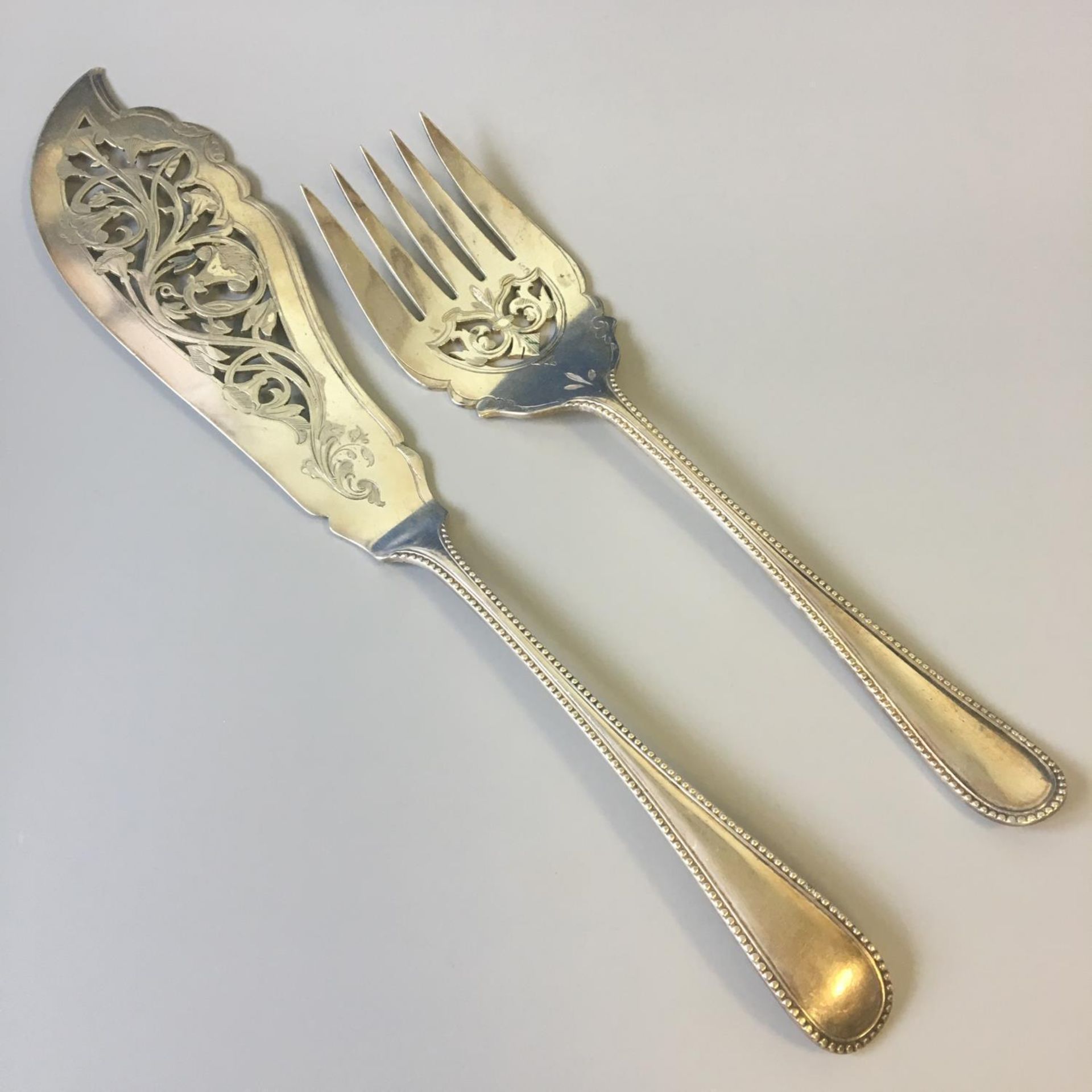 Superb Art Nouveau Silver Plate Serving Cutlery - Roberts & Belk Sheffield c1880 - Image 2 of 3