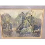 Large Fine Watercolour Painting - A SUFFOLK POND by Aline Gowen