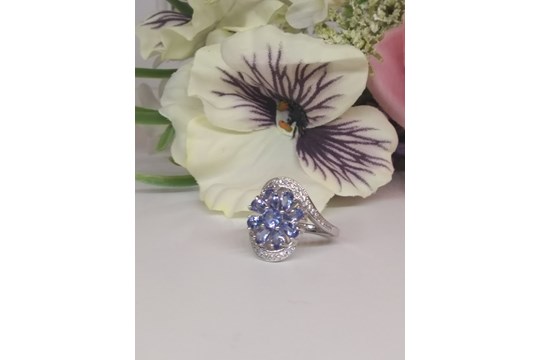 Exquisite Pear Blue Violet Natural Tanzanite Gemstone Ring, Bespoke - Unique - One Of A Kind. - Image 2 of 3