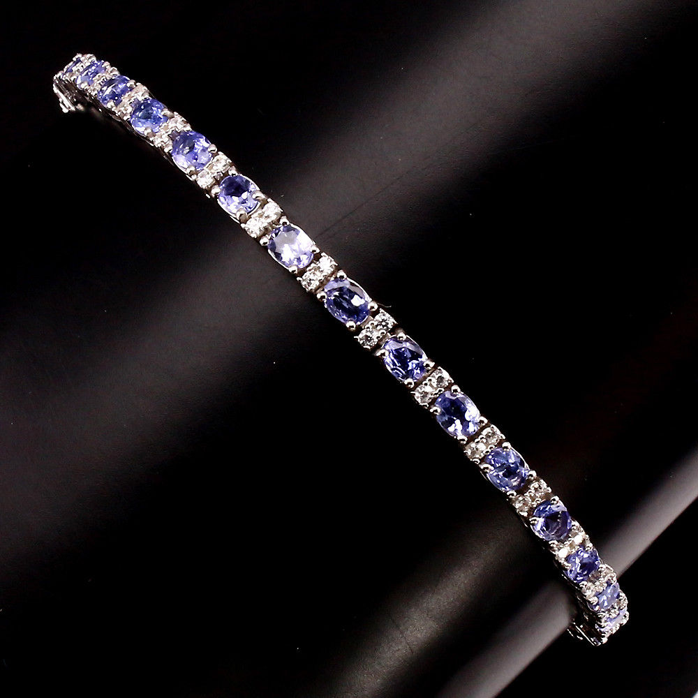 A Stunning 32 Pieces Natural Tanzanite Bracelet - Stunning Clarity If - Vvs.- Transparent - Image 2 of 2