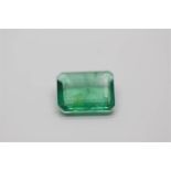 Agi Certified - 0.79 Carat Natural Emerald - Emerald Cut.