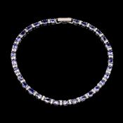 A Stunning 32 Pieces Natural Tanzanite Bracelet - Stunning Clarity If - Vvs.- Transparent