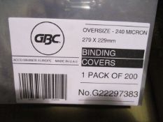 7 x carrtons each containing 1000pcs of tranparent GBC binding cover - massive rrp