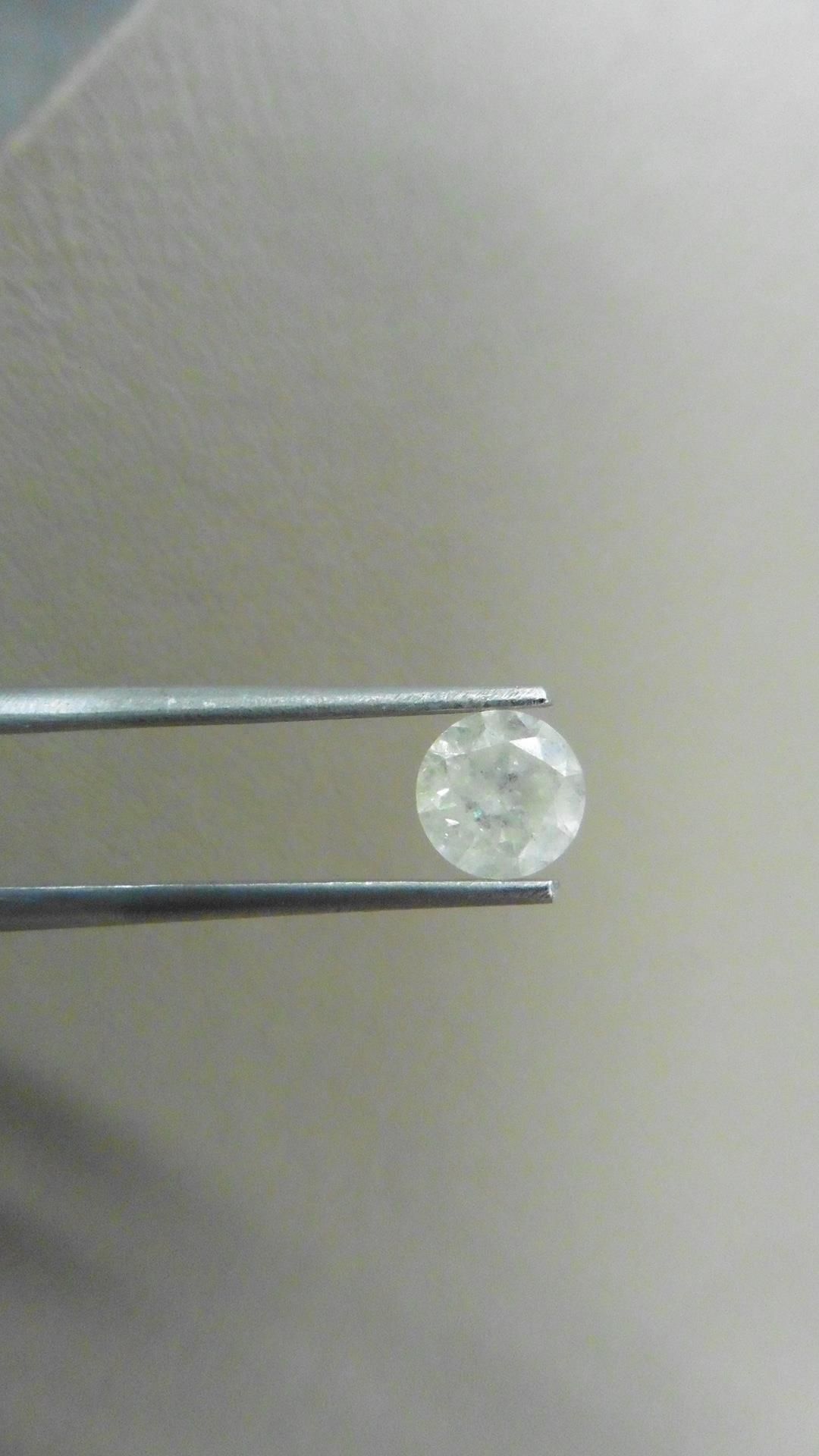 1.01ct Brilliant Cut Diamond, Enhanced stone.H colour, I2 clarity. . Valued at £1490