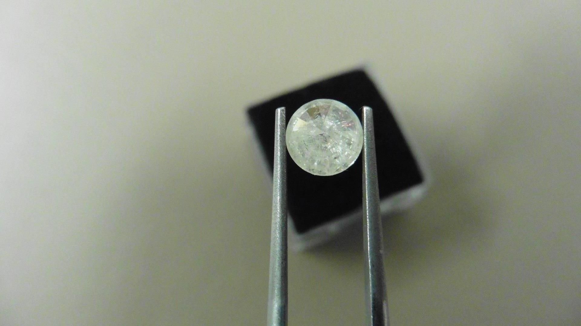 1.04ct Brilliant Cut Diamond, Enhanced stone. I colour, I2 clarity.. Valued at £1490 - Image 2 of 4